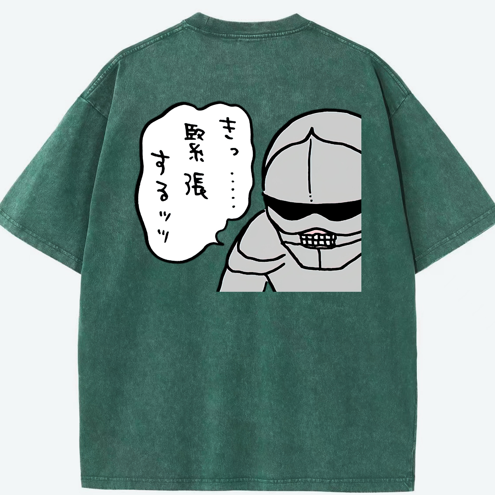 （画像用） ちいかわ 労働の鎧さん Chii-kawa Mr. Armor of Labor 綿100% ヴィンテージ風 半袖Tシャツ（背面プリント）